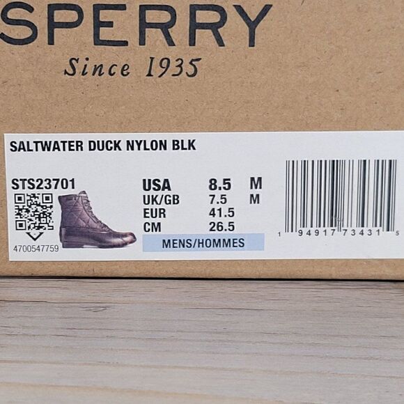 Sperry Black Saltwater Duck Boots Sz 8.5 - Picture 8 of 9